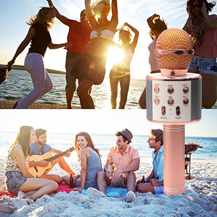 WS-858 Metal High Sound Quality Handheld KTV Karaoke Recording Bluetooth Wireless Microphone, for Notebook, PC, Speaker, Headphone, iPad, iPhone, Galaxy, Huawei, Xiaomi, LG, HTC and Other Smart Phones(Pink) - Microphone by PMC TechLife | Online Shopping South Africa | PMC TechLife | Buy Now Pay Later Mobicred
