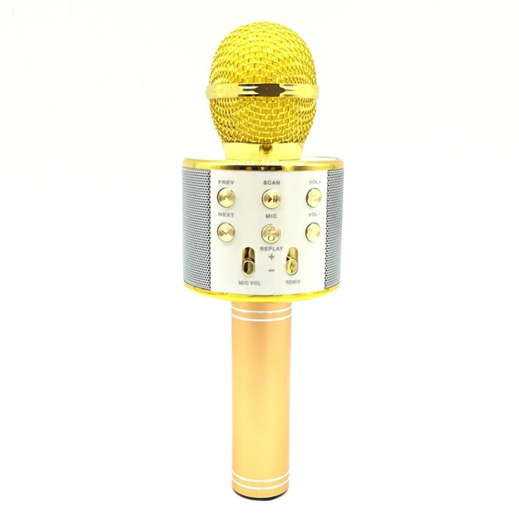 WS-858 Metal High Sound Quality Handheld KTV Karaoke Recording Bluetooth Wireless Microphone, for Notebook, PC, Speaker, Headphone, iPad, iPhone, Galaxy, Huawei, Xiaomi, LG, HTC and Other Smart Phones(Gold) - Microphone by PMC TechLife | Online Shopping South Africa | PMC TechLife | Buy Now Pay Later Mobicred