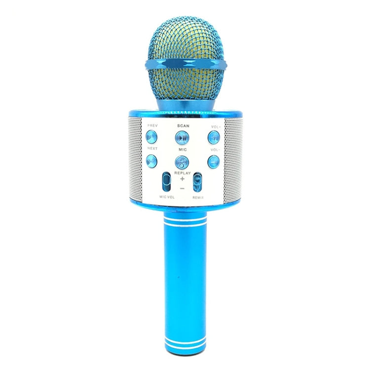 WS-858 Metal High Sound Quality Handheld KTV Karaoke Recording Bluetooth Wireless Microphone, for Notebook, PC, Speaker, Headphone, iPad, iPhone, Galaxy, Huawei, Xiaomi, LG, HTC and Other Smart Phones(Blue) - Microphone by PMC TechLife | Online Shopping South Africa | PMC TechLife | Buy Now Pay Later Mobicred