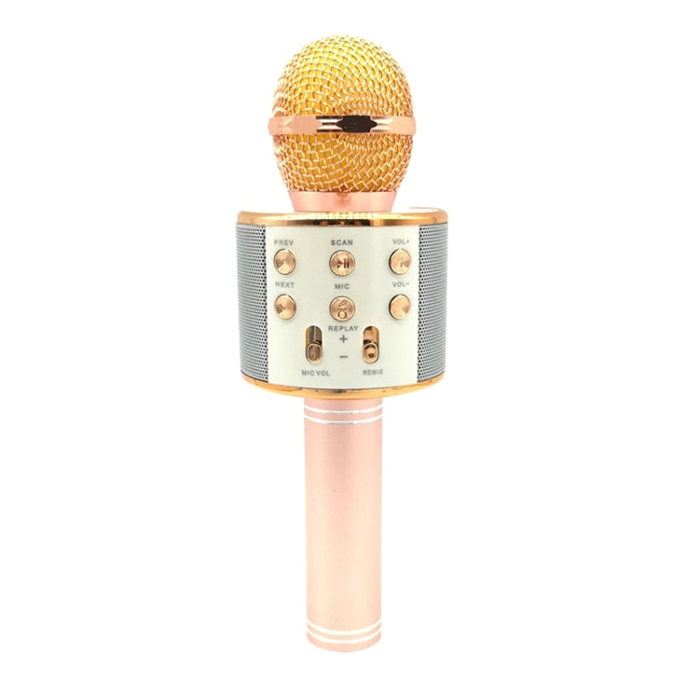 WS-858 Metal High Sound Quality Handheld KTV Karaoke Recording Bluetooth Wireless Microphone, for Notebook, PC, Speaker, Headphone, iPad, iPhone, Galaxy, Huawei, Xiaomi, LG, HTC and Other Smart Phones(Rose Gold) - Microphone by PMC TechLife | Online Shopping South Africa | PMC TechLife | Buy Now Pay Later Mobicred