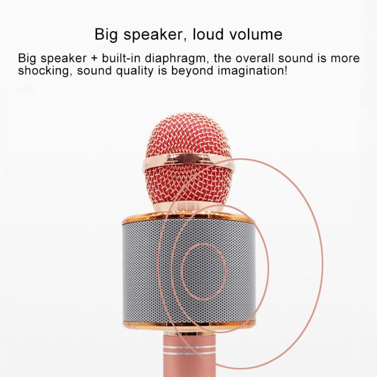 WS-858 Metal High Sound Quality Handheld KTV Karaoke Recording Bluetooth Wireless Microphone, for Notebook, PC, Speaker, Headphone, iPad, iPhone, Galaxy, Huawei, Xiaomi, LG, HTC and Other Smart Phones(Rose Gold) - Microphone by PMC TechLife | Online Shopping South Africa | PMC TechLife | Buy Now Pay Later Mobicred