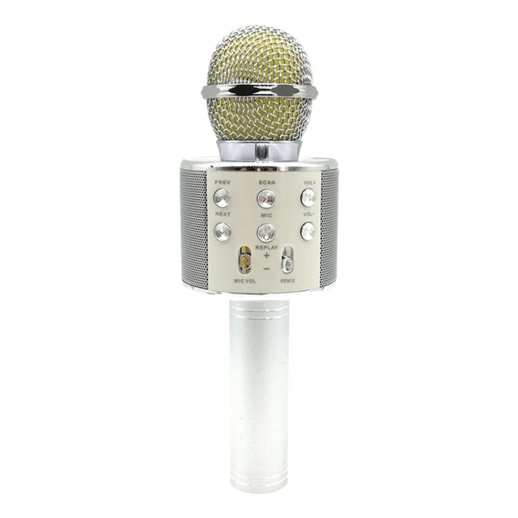 WS-858 Metal High Sound Quality Handheld KTV Karaoke Recording Bluetooth Wireless Microphone, for Notebook, PC, Speaker, Headphone, iPad, iPhone, Galaxy, Huawei, Xiaomi, LG, HTC and Other Smart Phones(Silver) - Microphone by PMC TechLife | Online Shopping South Africa | PMC TechLife | Buy Now Pay Later Mobicred