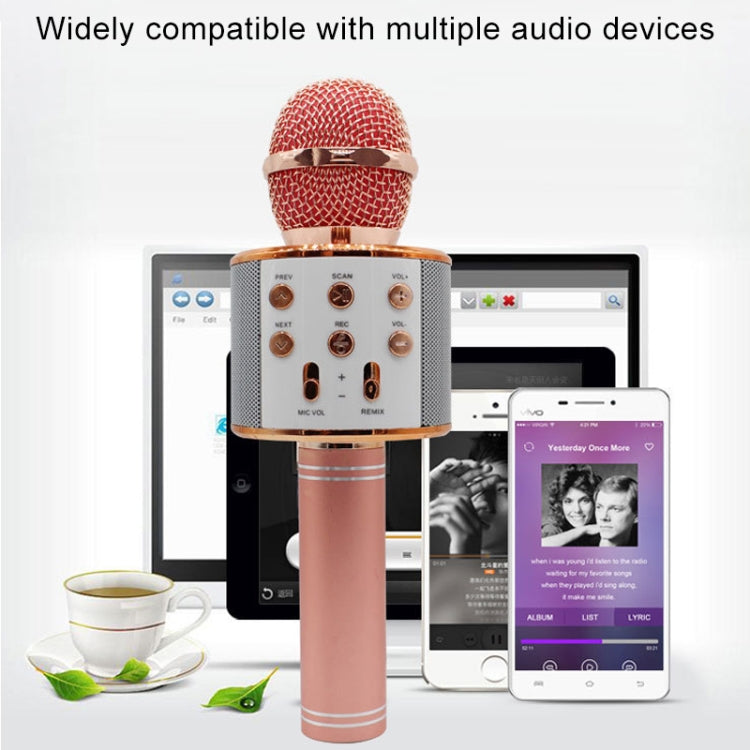 WS-858 Metal High Sound Quality Handheld KTV Karaoke Recording Bluetooth Wireless Microphone, for Notebook, PC, Speaker, Headphone, iPad, iPhone, Galaxy, Huawei, Xiaomi, LG, HTC and Other Smart Phones(Silver) - Microphone by PMC TechLife | Online Shopping South Africa | PMC TechLife | Buy Now Pay Later Mobicred