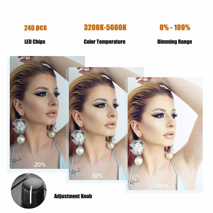 MANTOO RL-12 II 100-240V 28W 12 inch Two-color Dimmable Ring Fill Light with Tripod - free shipping - PMC Jewellery - Order now!