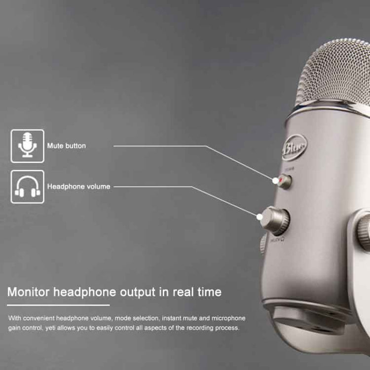 Logitech Blue Yeti USB Condenser Microphone(Blue) - Microphone by Logitech | Online Shopping South Africa | PMC TechLife | Buy Now Pay Later Mobicred