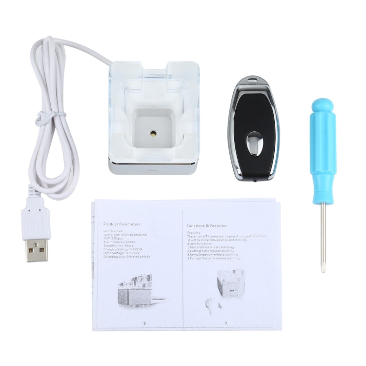 Anti-theft Alarm Stand Security System Burglar Alarm / Anti-theft Alarm Display Holder for Mobile Phones with Micro-USB Port(White) - Security Display Holders by PMc TechLife | Online Shopping South Africa | PMc TechLife | Buy Now Pay Later Mobicred