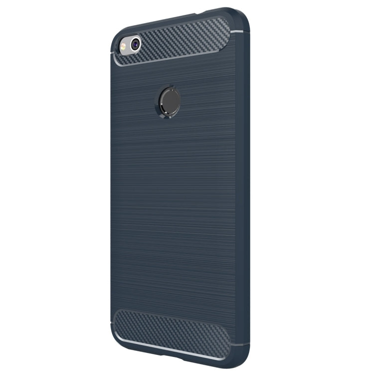 For Huawei  P8 Lite (2017) Brushed Carbon Fiber Texture Shockproof TPU Protective Case(Dark Blue) - Huawei Cases by PMC TechLife | Online Shopping South Africa | PMC TechLife | Buy Now Pay Later Mobicred