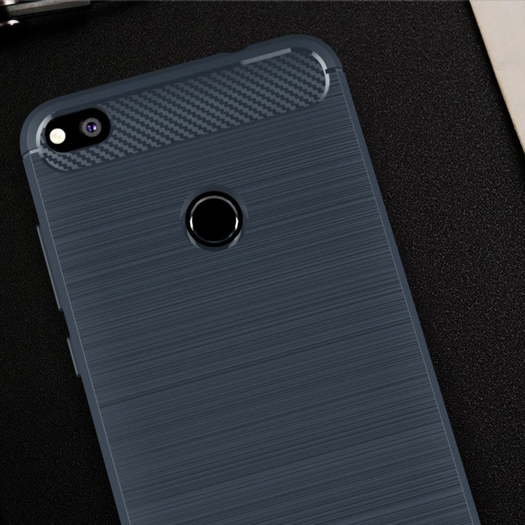 For Huawei  P8 Lite (2017) Brushed Carbon Fiber Texture Shockproof TPU Protective Case(Dark Blue) - Huawei Cases by PMC TechLife | Online Shopping South Africa | PMC TechLife | Buy Now Pay Later Mobicred