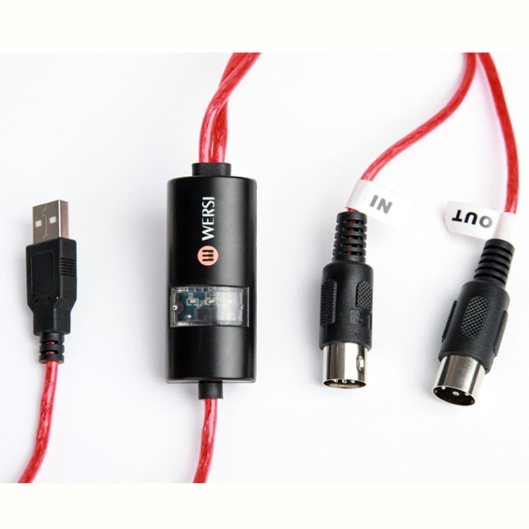 WERSI UM-18 USB MIDI Cable MidiPort Midi Cable Electric Piano Electronic Drum Music Editing Line, Length: 2m(Black) - free shipping - PMC TechLife - Order now!