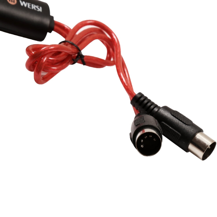 WERSI UM-18 USB MIDI Cable MidiPort Midi Cable Electric Piano Electronic Drum Music Editing Line, Length: 2m(Red) - free shipping - PMC TechLife - Order now!