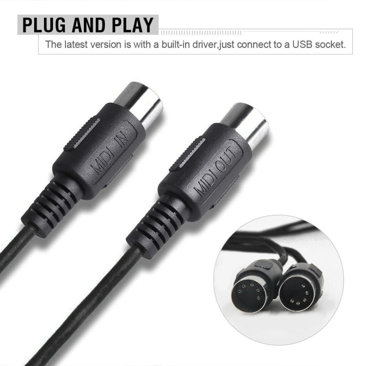 WERSI UM-18 USB MIDI Cable MidiPort Midi Cable Electric Piano Electronic Drum Music Editing Line, Length: 2m(Red) - free shipping - PMC TechLife - Order now!