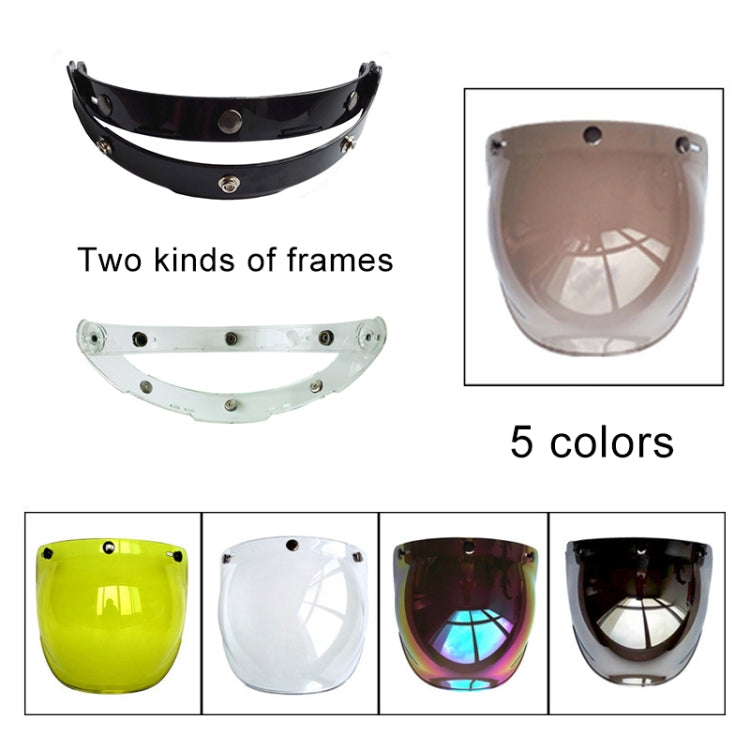 Soman Motorcycle Bubble Visor Open Face Helmet Visor Helmet Windshield Shield with Transparent Frame(Colour) - Helmets by SOMAN | Online Shopping South Africa | PMC TechLife | Buy Now Pay Later Mobicred