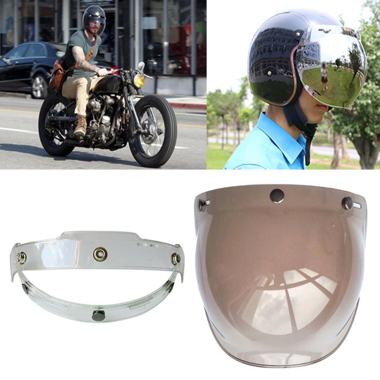 Soman Motorcycle Bubble Visor Open Face Helmet Visor Helmet Windshield Shield with Transparent Frame(Light Smoke) - free shipping - PMC TechLife - Order now!