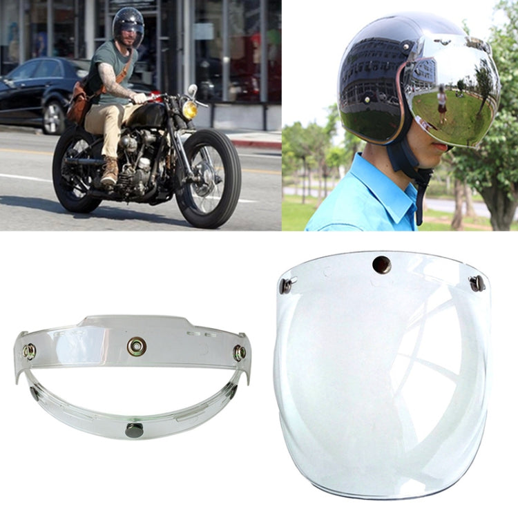 Soman Motorcycle Bubble Visor Open Face Helmet Visor Helmet Windshield Shield with Transparent Frame(Transparent) - free shipping - PMC TechLife - Order now!
