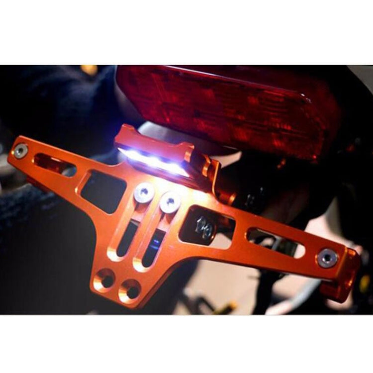 LPF013 Motorcycle Modification Accessories Universal Aircraft Shape Aluminum Alloy License Plate Bracket with LED Lights (Blue) - Others by PMC Jewellery | Online Shopping South Africa | PMC Jewellery | Buy Now Pay Later Mobicred