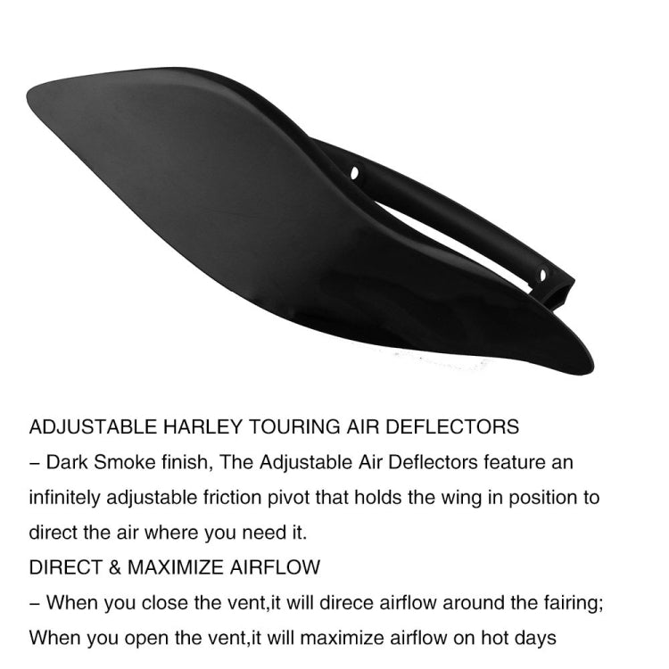 MB-OT360 2 PCS Adjustable Air Deflectors Side Wings Fairing Side Cover Shield for for 2014-2019 Harley Davidson Touring Electra / Street / Tri Glide / CVO - Others by PMC TechLife | Online Shopping South Africa | PMC TechLife | Buy Now Pay Later Mobicred
