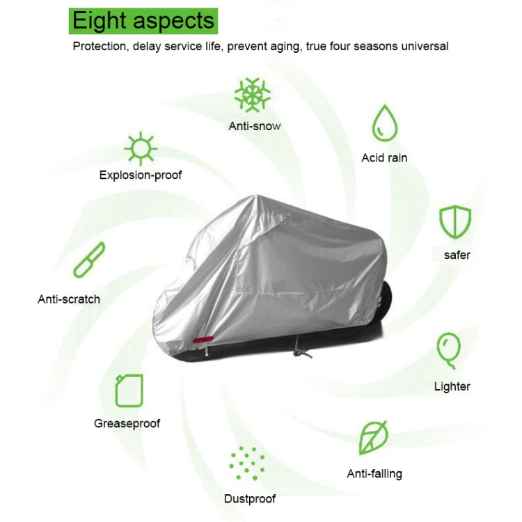 210D Oxford Cloth Motorcycle Electric Car Rainproof Dust-proof Cover, Size: XXL (Black Silver) - Raincoat by PMC TechLife | Online Shopping South Africa | PMC TechLife | Buy Now Pay Later Mobicred