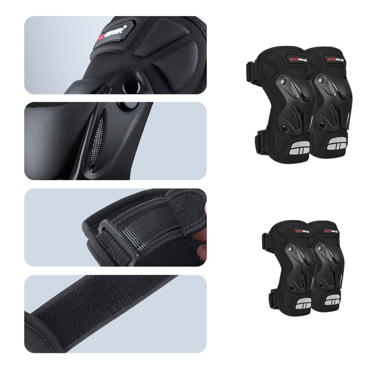 PRO-BIKER 2 in 1 Outdoor Sports Knee Pad Hiking Ski Motorcycle Bicycle Riding Protective Gear with Reflective Strip(Black) - Protective Gear by PMC TechLife | Online Shopping South Africa | PMC TechLife | Buy Now Pay Later Mobicred