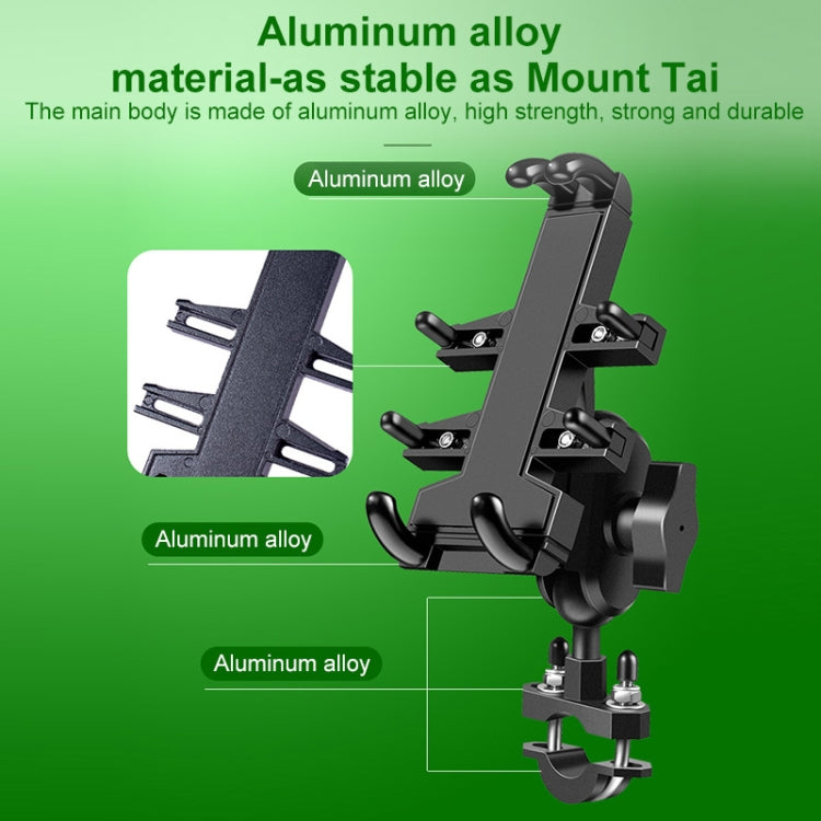 U-shaped Bolt Ball-Head Motorcycle Handlebar Multi-function Eight-jaw Aluminum Phone Navigation Holder Bracket, Width of Phone: 6.5-10.2cm   - Holder by PMC TechLife | Online Shopping South Africa | PMC TechLife | Buy Now Pay Later Mobicred