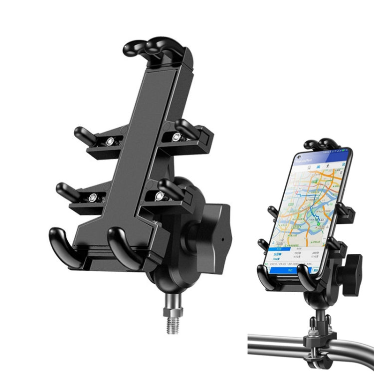 M10 Bolt Ball-Head Motorcycle Multi-function Eight-jaw Aluminum Phone Navigation Holder Bracket - Holder by PMC TechLife | Online Shopping South Africa | PMC TechLife | Buy Now Pay Later Mobicred