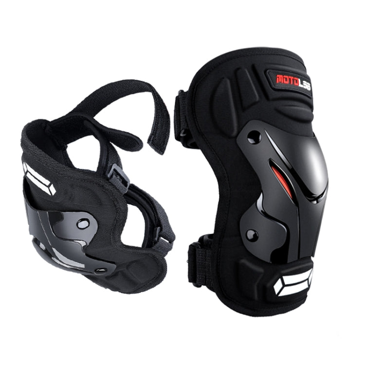 Motolsg 4 in 1 Knee Pads Elbow Pads Outdoor Sports Hiking Ski Motorcycle Bicycle Riding Protective Gear with Reflective Strip (Black) - Protective Gear by PMC TechLife | Online Shopping South Africa | PMC TechLife | Buy Now Pay Later Mobicred