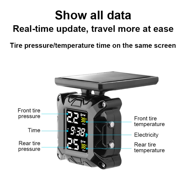 M9 Anti-vibration Motorcycle Solar Wireless Tire Pressure Monitor  Tire Pressure - free shipping - PMC TechLife - Order now!