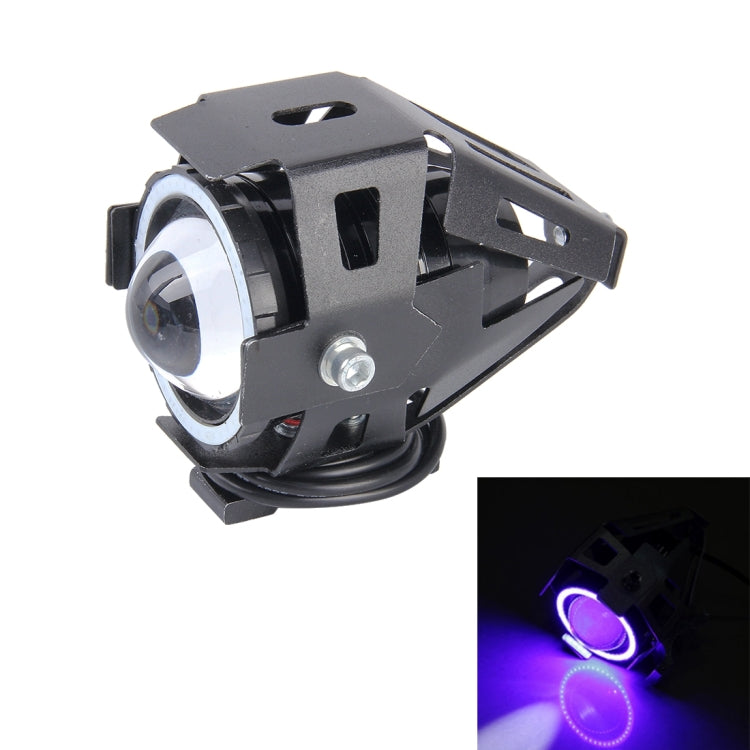 U7 10W 1000LM LED Life Water-resistant Headlamp Light with Angel Eyes Light for Motorcycle / SUV, DC 12V(Blue Light) - Headlights by PMC Jewellery | Online Shopping South Africa | PMC Jewellery | Buy Now Pay Later Mobicred