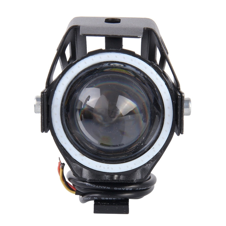 U7 10W 1000LM LED Life Water-resistant Headlamp Light with Angel Eyes Light for Motorcycle / SUV, DC 12V(Blue Light) - Headlights by PMC Jewellery | Online Shopping South Africa | PMC Jewellery | Buy Now Pay Later Mobicred