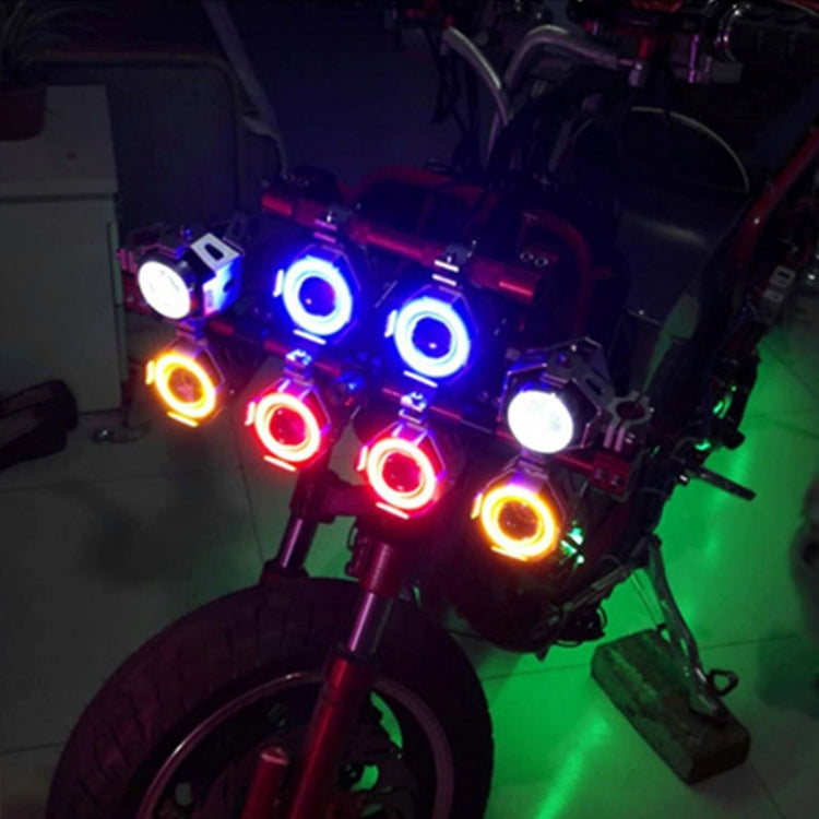 U7 10W 1000LM LED Life Water-resistant Headlamp Light with Angel Eyes Light for Motorcycle / SUV, DC 12V(Blue Light) - Headlights by PMC Jewellery | Online Shopping South Africa | PMC Jewellery | Buy Now Pay Later Mobicred