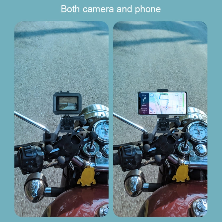 RUIGPRO Motorcycle Handlebar Alloy Phone Bracket for GoPro, Insta360, DJI and Other Action Cameras(Blue) - Bicycle Handlebar Mount by PMC TechLife | Online Shopping South Africa | PMC TechLife | Buy Now Pay Later Mobicred
