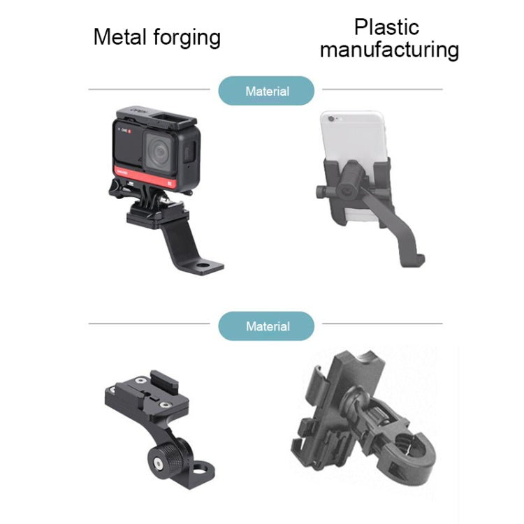 RUIGPRO Motorcycle Handlebar Alloy Phone Bracket for GoPro/ Insta360/DJI OSMO Sport Camera(Black) - Bicycle Handlebar Mount by PMC TechLife | Online Shopping South Africa | PMC TechLife | Buy Now Pay Later Mobicred