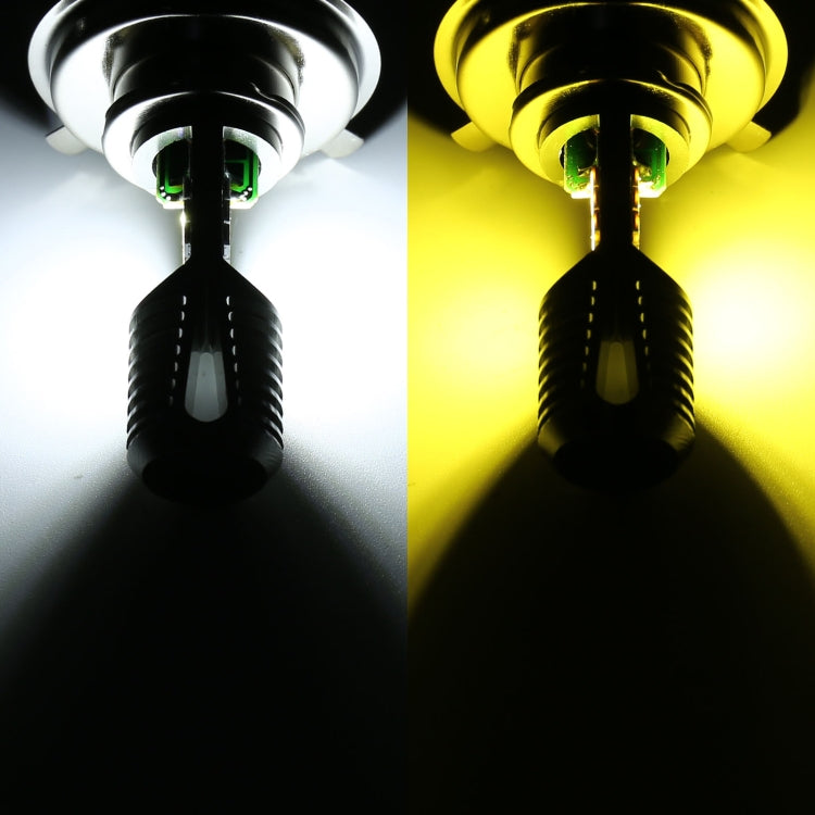 BA20D DC12V / 7.4W Motorcycle LED Headlight with 24LEDs SMD-3030 Lamp Beads (Yellow + White) - free shipping - PMC TechLife - Order now!