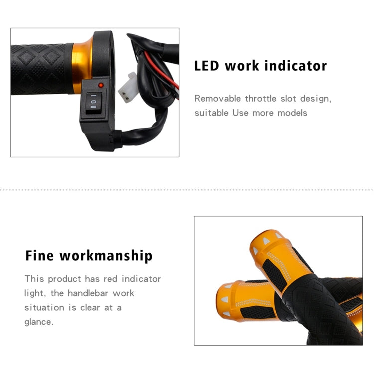 CS-764A3 12V Motorcycle Scooter Aluminum Alloy Electric Hand Grip Cover Heated Grip Handlebar(Gold) - Grips by PMC TechLife | Online Shopping South Africa | PMC TechLife | Buy Now Pay Later Mobicred
