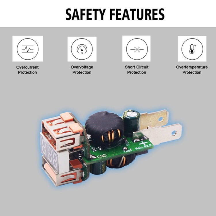 WUPP ZH-975B3 Motorcycle Aluminum Alloy Waterproof Mobile Phone Double QC3.0 Quick Charging Charger with Voltmeter(Black) - free shipping - PMC Jewellery - Order now!