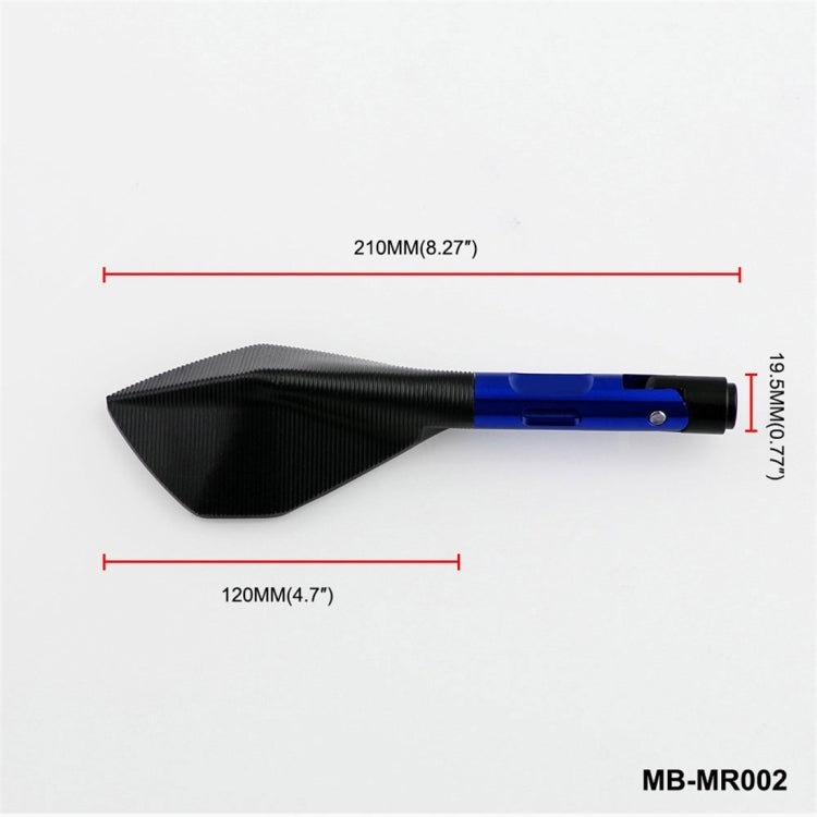 Modified Motorcycle Aluminium Alloy Rhombus Reflective Light Side Rearview Mirror (Blue) - Side Mirrors by PMC Jewellery | Online Shopping South Africa | PMC Jewellery | Buy Now Pay Later Mobicred