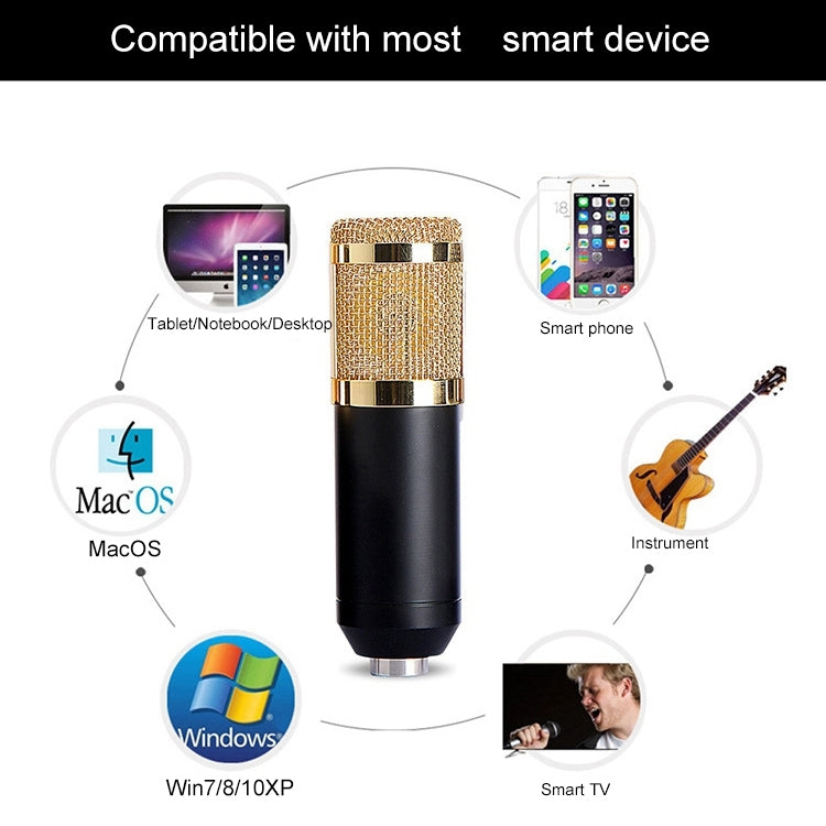 BM-800 3.5mm Studio Recording Wired Condenser Sound Microphone with Shock Mount, Compatible with PC / Mac for Live Broadcast Show, KTV, etc.(Blue) - Microphone by PMC TechLife | Online Shopping South Africa | PMC TechLife | Buy Now Pay Later Mobicred