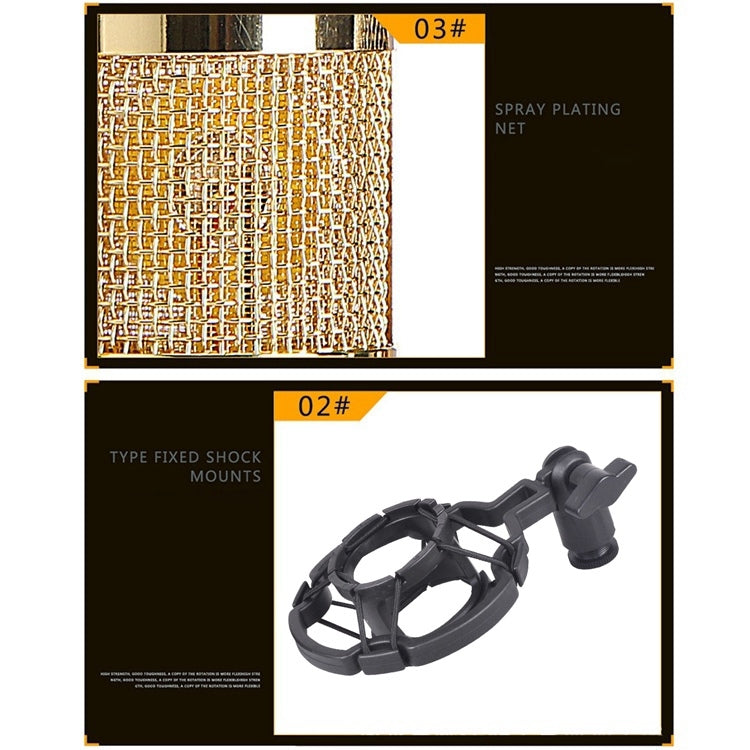 BM-800 3.5mm Studio Recording Wired Condenser Sound Microphone with Shock Mount, Compatible with PC / Mac for Live Broadcast Show, KTV, etc.(Blue) - Microphone by PMC TechLife | Online Shopping South Africa | PMC TechLife | Buy Now Pay Later Mobicred