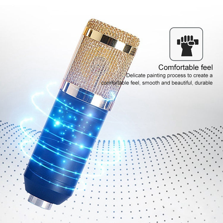 BM-800 3.5mm Studio Recording Wired Condenser Sound Microphone with Shock Mount, Compatible with PC / Mac for Live Broadcast Show, KTV, etc.(Blue) - Microphone by PMC TechLife | Online Shopping South Africa | PMC TechLife | Buy Now Pay Later Mobicred