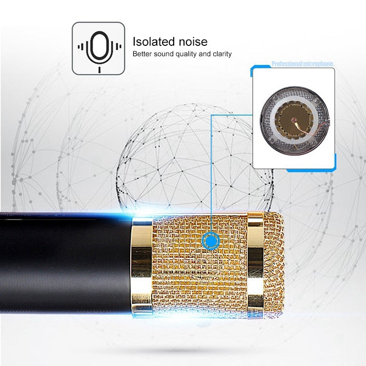 BM-800 3.5mm Studio Recording Wired Condenser Sound Microphone with Shock Mount, Compatible with PC / Mac for Live Broadcast Show, KTV, etc.(Blue) - Microphone by PMC TechLife | Online Shopping South Africa | PMC TechLife | Buy Now Pay Later Mobicred