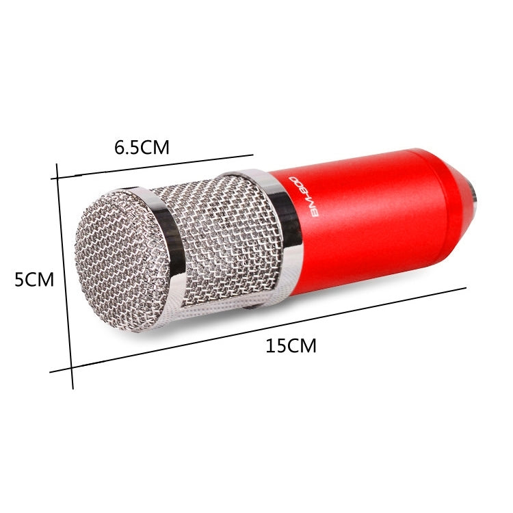 BM-800 3.5mm Studio Recording Wired Condenser Sound Microphone with Shock Mount, Compatible with PC / Mac for Live Broadcast Show, KTV, etc.(Red) - Microphone by PMC TechLife | Online Shopping South Africa | PMC TechLife | Buy Now Pay Later Mobicred