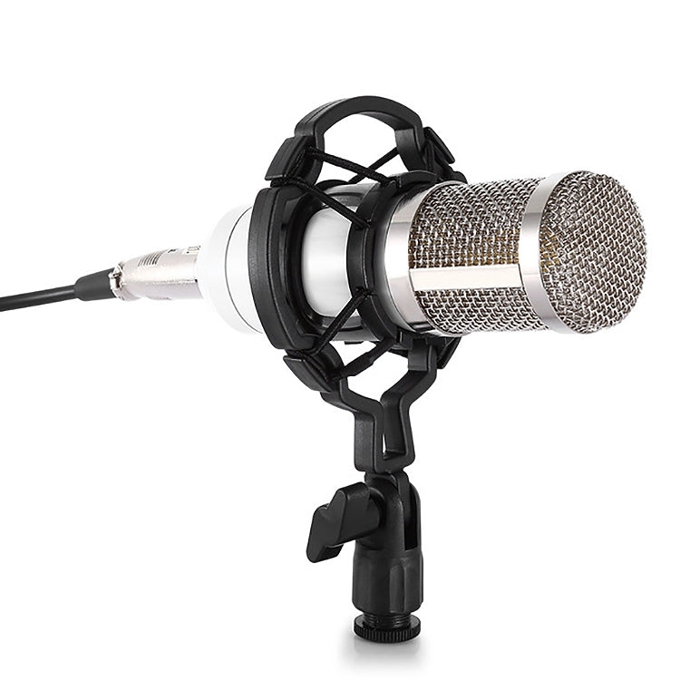 BM-800 3.5mm Studio Recording Wired Condenser Sound Microphone with Shock Mount, Compatible with PC / Mac for Live Broadcast Show, KTV, etc.(White) - Microphone by PMC TechLife | Online Shopping South Africa | PMC TechLife | Buy Now Pay Later Mobicred