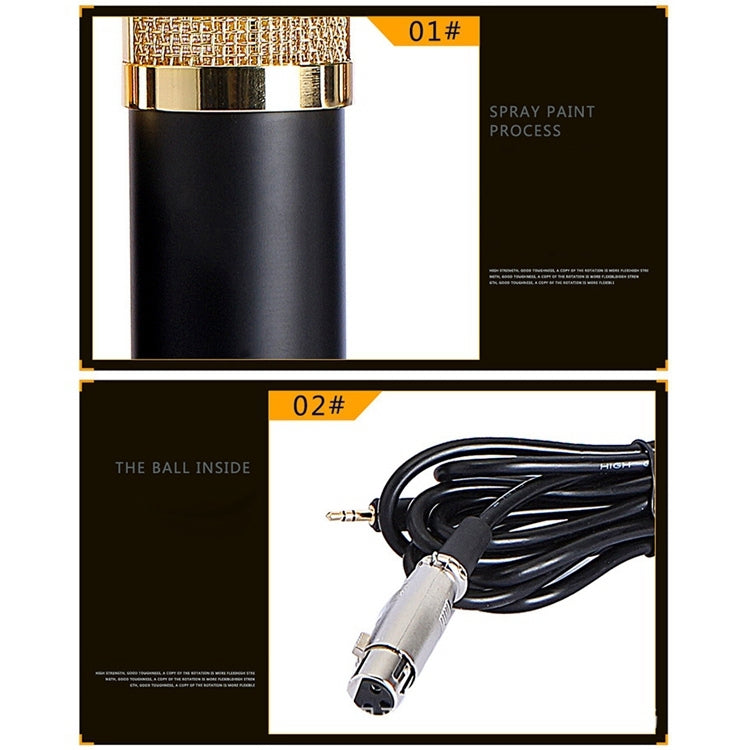 BM-800 3.5mm Studio Recording Wired Condenser Sound Microphone with Shock Mount, Compatible with PC / Mac for Live Broadcast Show, KTV, etc.(White) - Microphone by PMC TechLife | Online Shopping South Africa | PMC TechLife | Buy Now Pay Later Mobicred