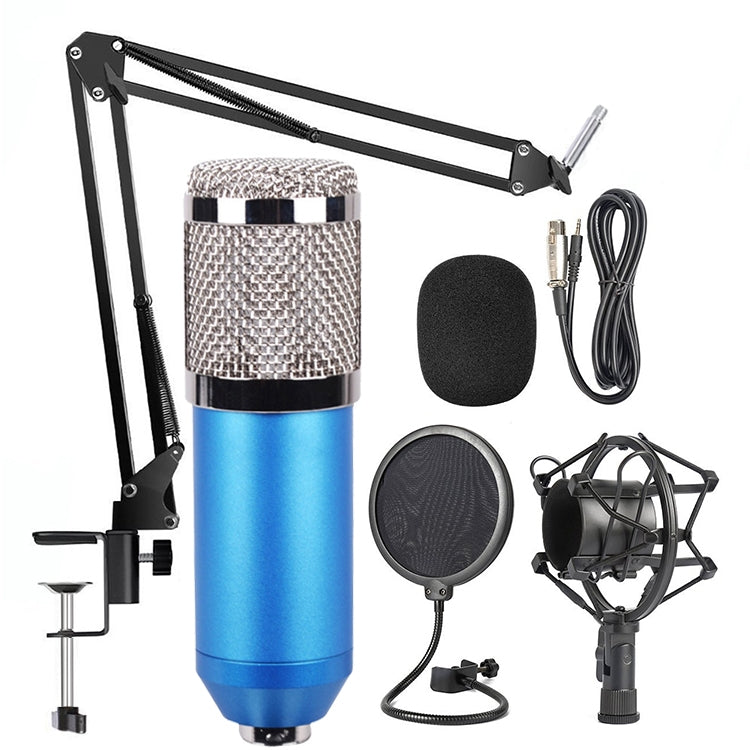 BM-800 Network K-Song Dedicated High-end Metal Shock Mount Microphone Set(Blue) - Microphone by PMC TechLife | Online Shopping South Africa | PMC TechLife | Buy Now Pay Later Mobicred
