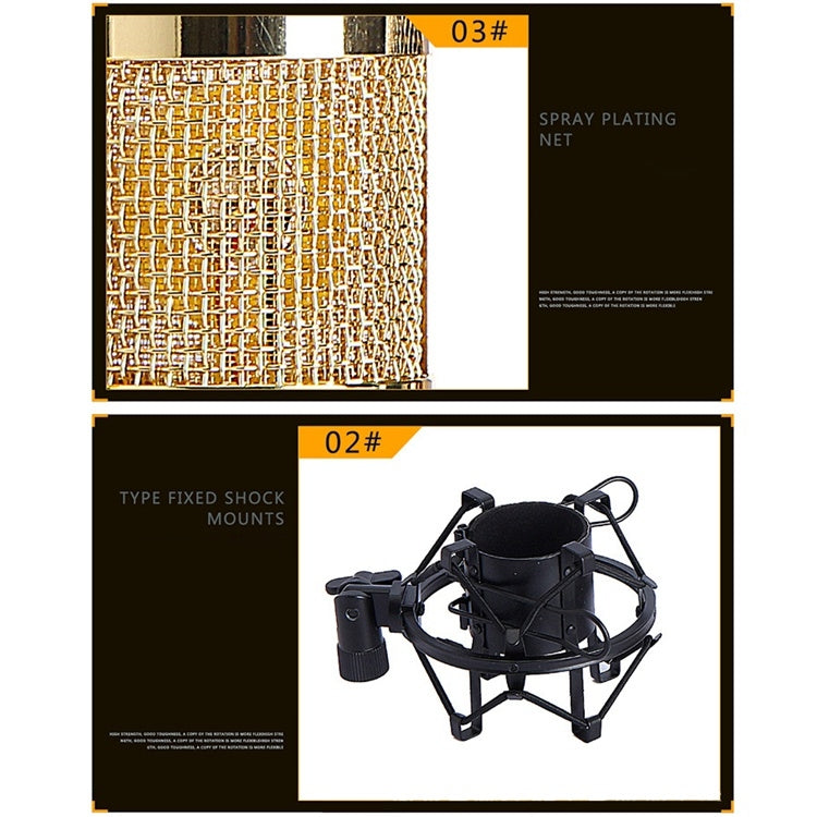 BM-800 Network K-Song Dedicated High-end Metal Shock Mount Microphone Set(Blue) - Microphone by PMC TechLife | Online Shopping South Africa | PMC TechLife | Buy Now Pay Later Mobicred