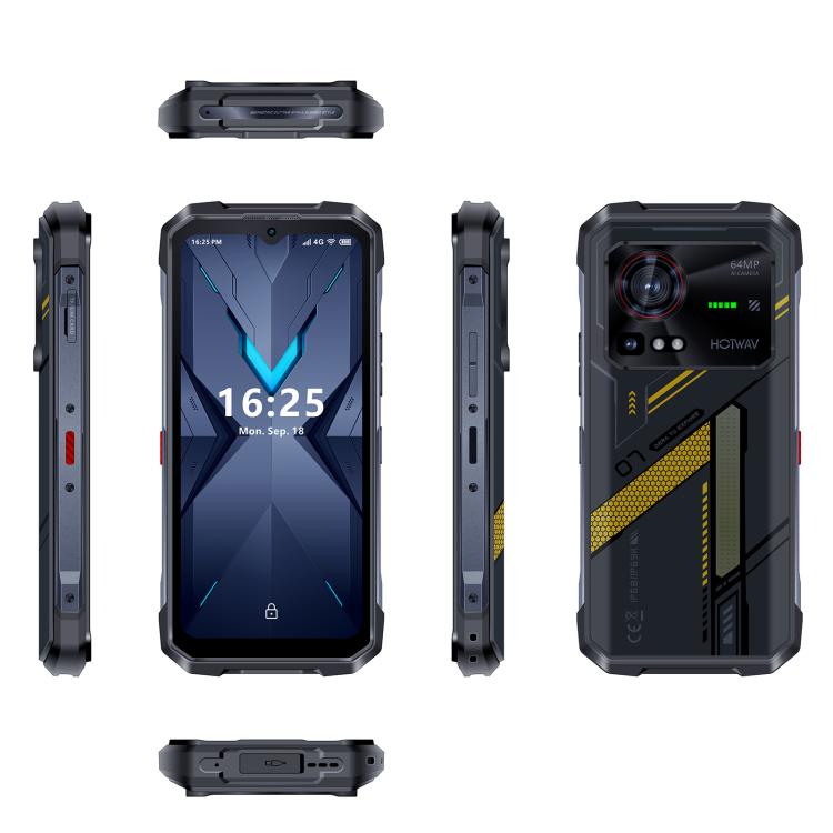HOTWAV Hyper 7 Rugged Phone, 8GB+256GB, 10800mAh, 6.6 inch Android 14 MediaTek Dimensity 7050 5G, Network: 5G, OTG, NFC (Punk Yellow) - free shipping - PMc TechLife - Order now!