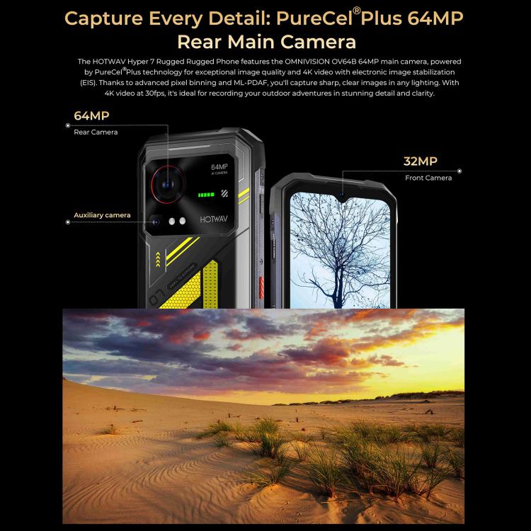 HOTWAV Hyper 7 Rugged Phone, 8GB+256GB, 10800mAh, 6.6 inch Android 14 MediaTek Dimensity 7050 5G, Network: 5G, OTG, NFC (Black) - free shipping - PMc TechLife - Order now!
