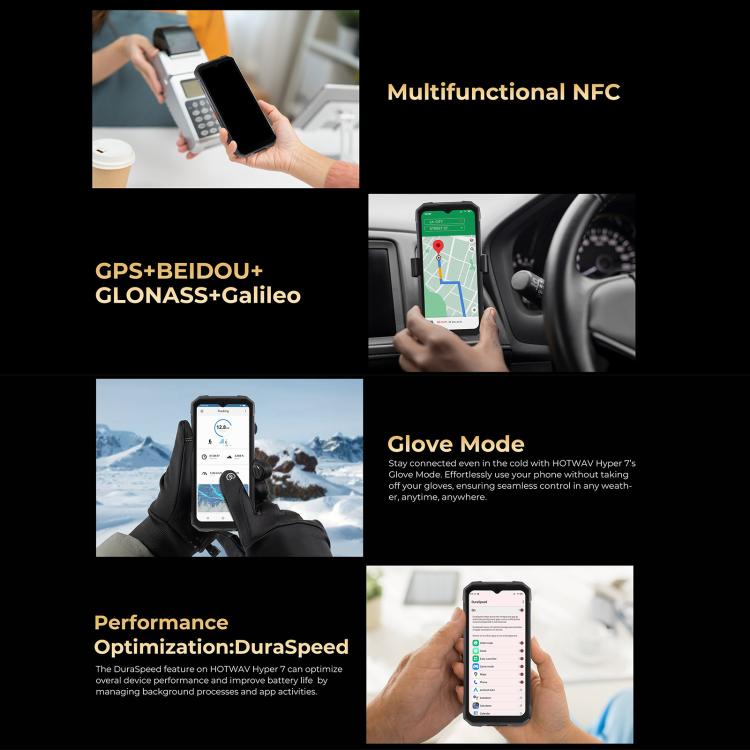 HOTWAV Hyper 7 Rugged Phone, 8GB+256GB, 10800mAh, 6.6 inch Android 14 MediaTek Dimensity 7050 5G, Network: 5G, OTG, NFC (Black) - free shipping - PMc TechLife - Order now!