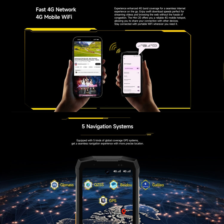 Ulefone Armor Mini 20, Night Vision, 8GB+256GB, IP68/IP69K Rugged Phone, 4.7 inch Android 14 MediaTek Dimensity 6300 Octa Core, Network: 4G, NFC, OTG (Black) - free shipping - PMC Jewellery - Order now!