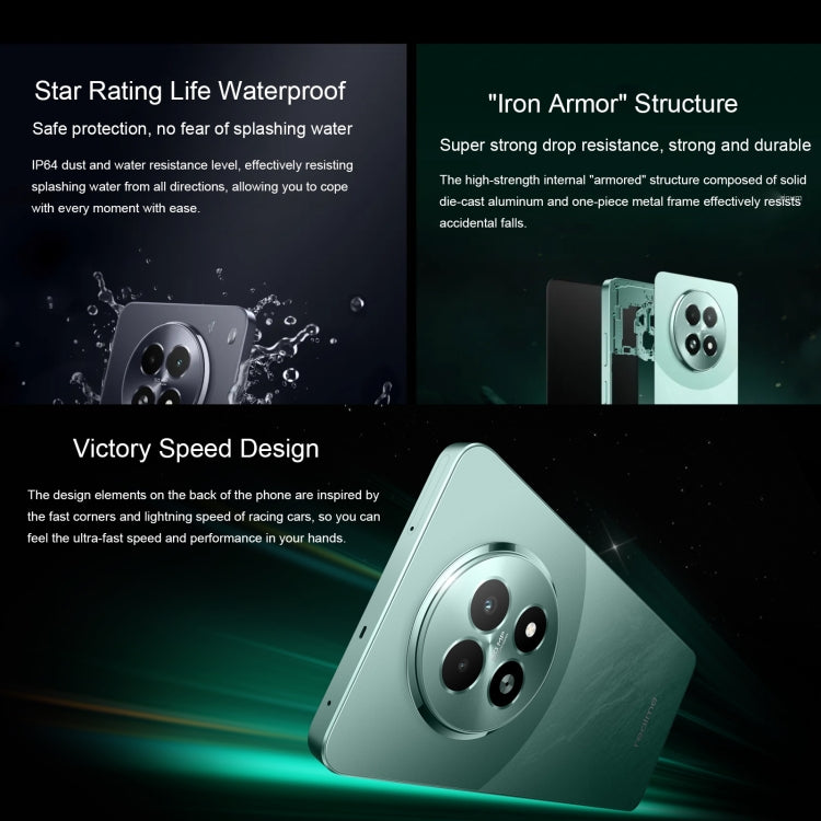 Realme 13, 12GB+512GB, Side Fingerprint Identification, 6.72 inch Realme UI 5.0 Dimensity 6300 5G Octa Core, Network: 5G (Green) - free shipping - PMC Jewellery - Order now!