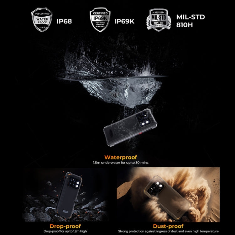 HOTWAV CYBER 13, IP68/IP69K Rugged Phone, 8GB+128GB, 10800mAh, 6.6 inch Android 14.0 Unisoc T606 Octa Core, Network: 4G, NFC, OTG (Black) - free shipping - PMC TechLife - Order now!
